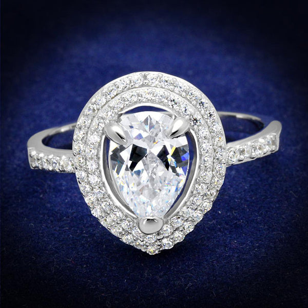 Sterling Silver Rings For Women TS414 Rhodium 925 Sterling Silver Ring