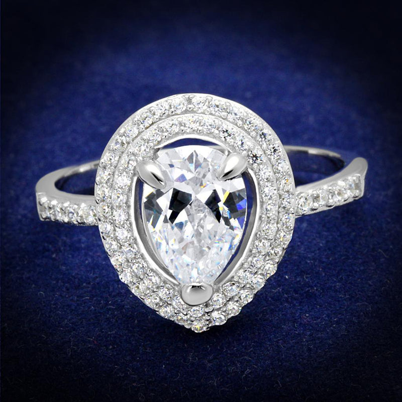 Sterling Silver Rings For Women TS414 Rhodium 925 Sterling Silver Ring