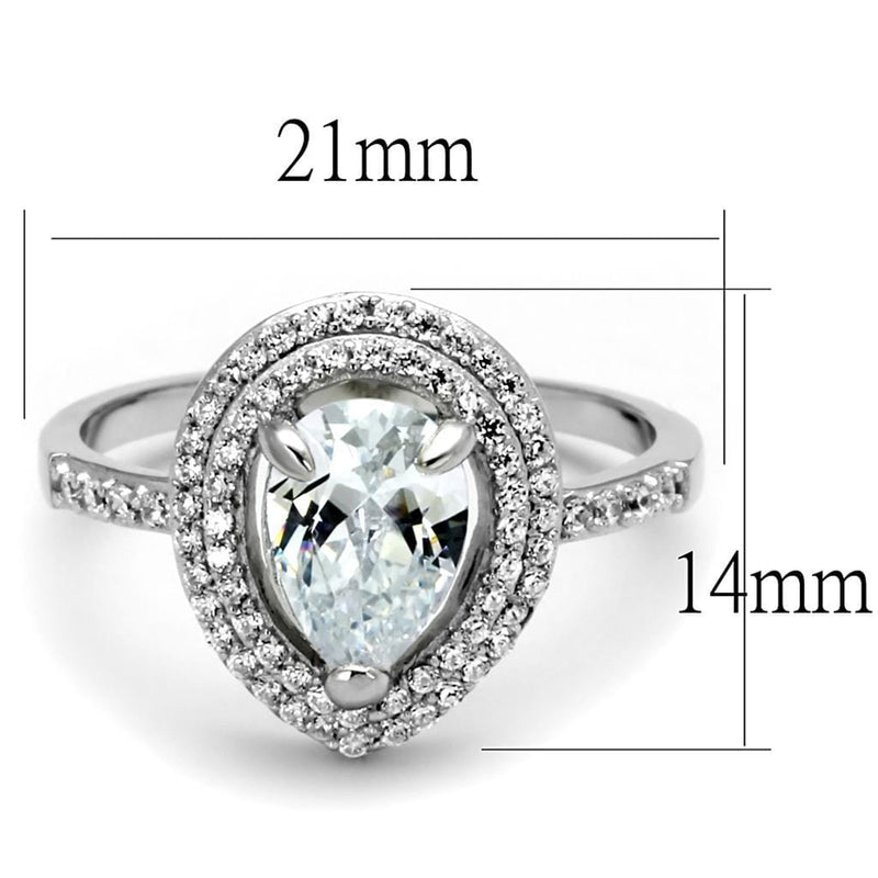 Sterling Silver Rings For Women TS414 Rhodium 925 Sterling Silver Ring