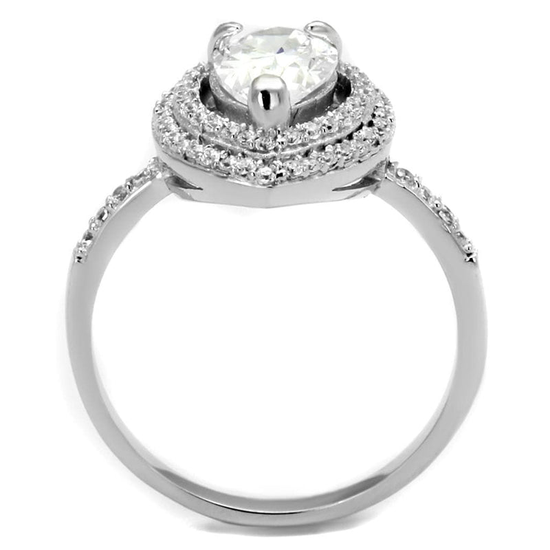 Sterling Silver Rings For Women TS414 Rhodium 925 Sterling Silver Ring