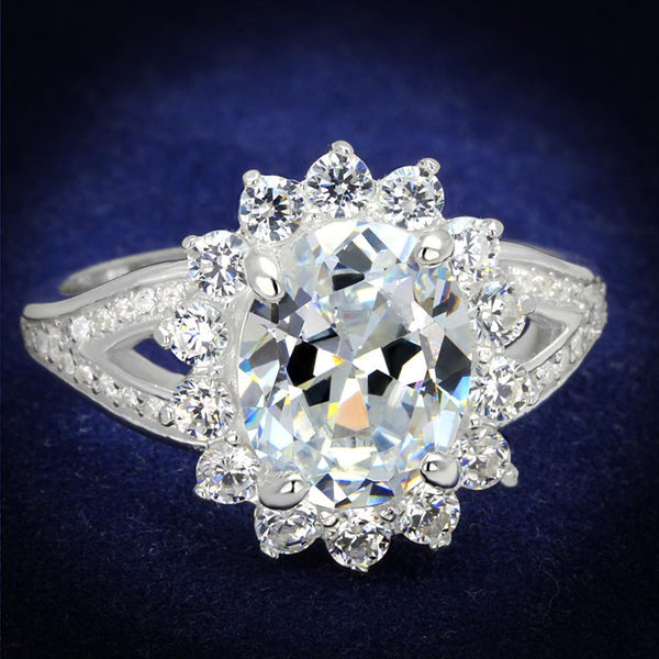 Sterling Silver Rings For Women TS415 Rhodium 925 Sterling Silver Ring