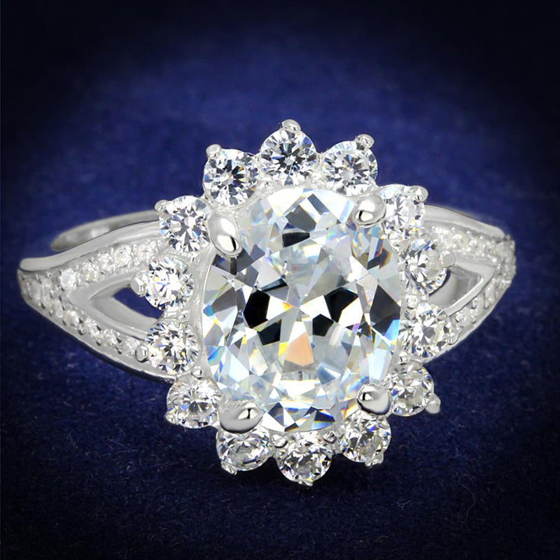 Sterling Silver Rings For Women TS415 Rhodium 925 Sterling Silver Ring