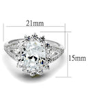 Sterling Silver Rings For Women TS415 Rhodium 925 Sterling Silver Ring