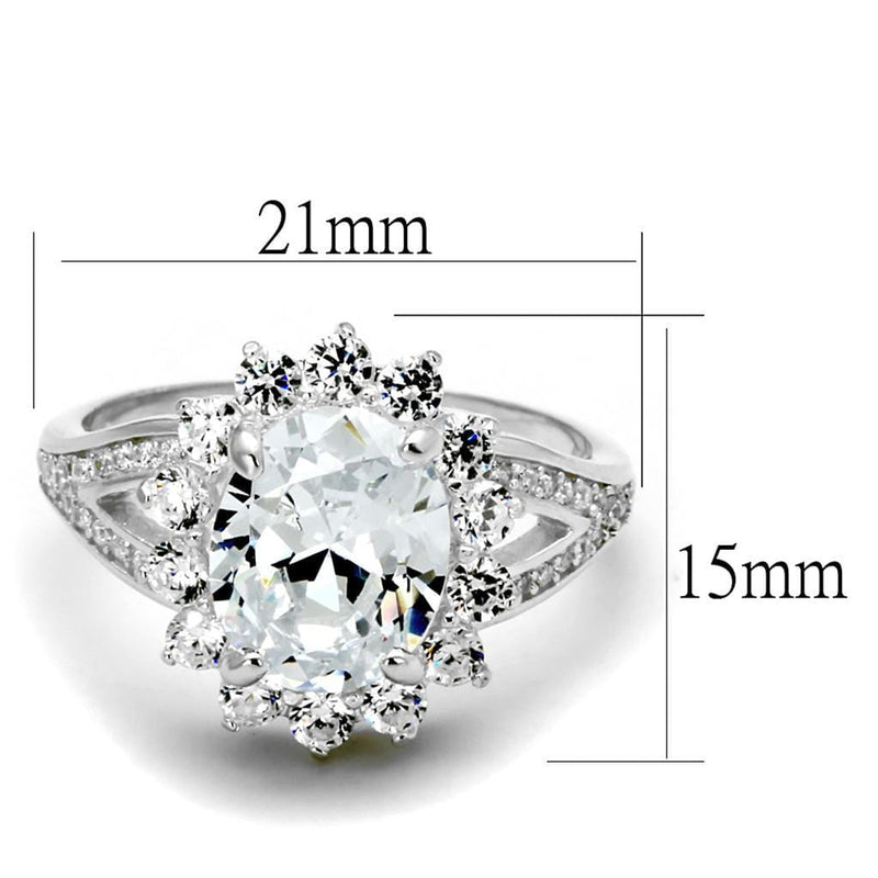 Sterling Silver Rings For Women TS415 Rhodium 925 Sterling Silver Ring
