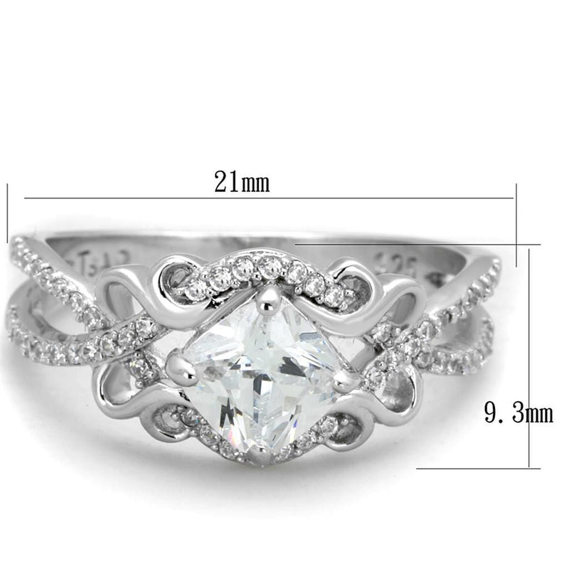Sterling Silver Rings For Women TS421 Rhodium 925 Sterling Silver Ring
