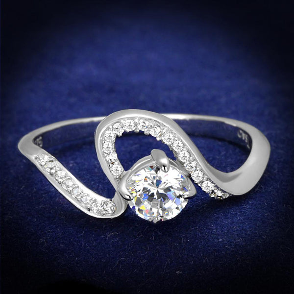 Sterling Silver Rings For Women TS423 Rhodium 925 Sterling Silver Ring
