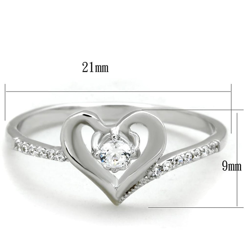 Sterling Silver Rings For Women TS425 Rhodium 925 Sterling Silver Ring