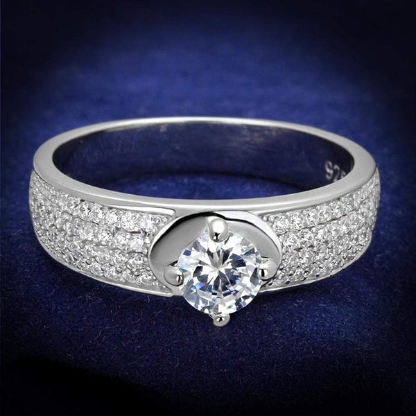 Silver Jewelry Rings Sterling Silver Rings For Women TS428 Rhodium 925 Sterling Silver Ring Alamode Fashion Jewelry Outlet