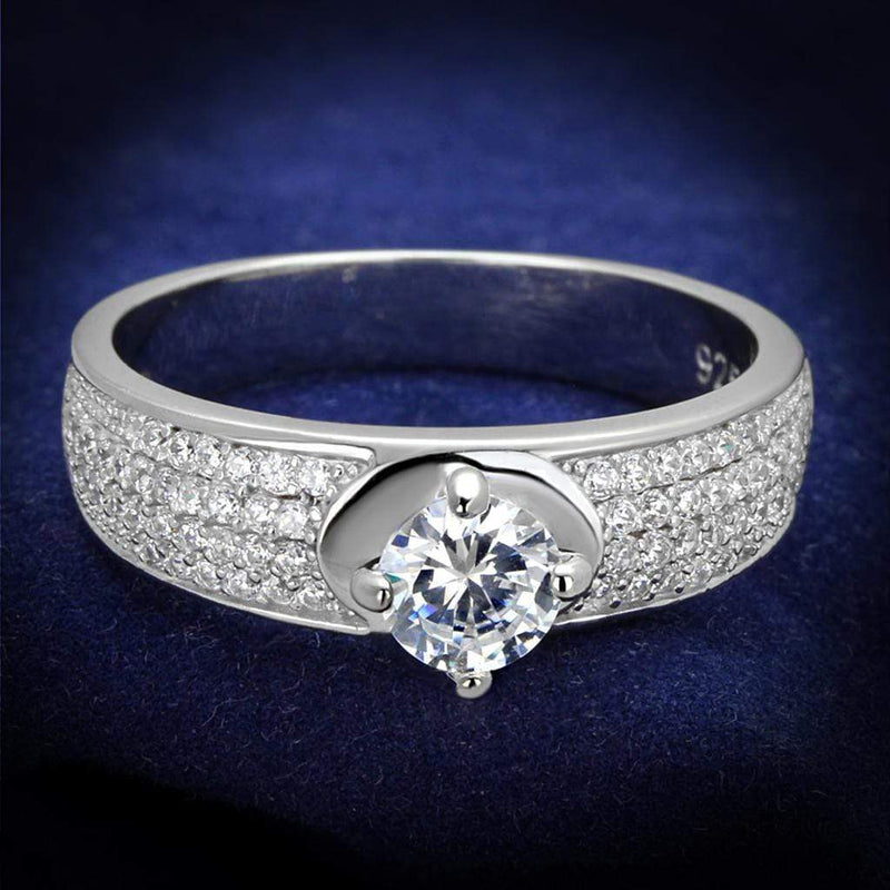 Silver Jewelry Rings Sterling Silver Rings For Women TS428 Rhodium 925 Sterling Silver Ring Alamode Fashion Jewelry Outlet