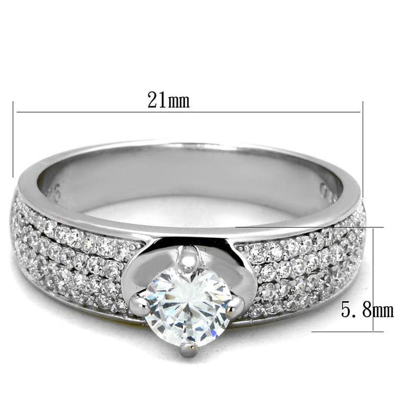 Sterling Silver Rings For Women TS428 Rhodium 925 Sterling Silver Ring
