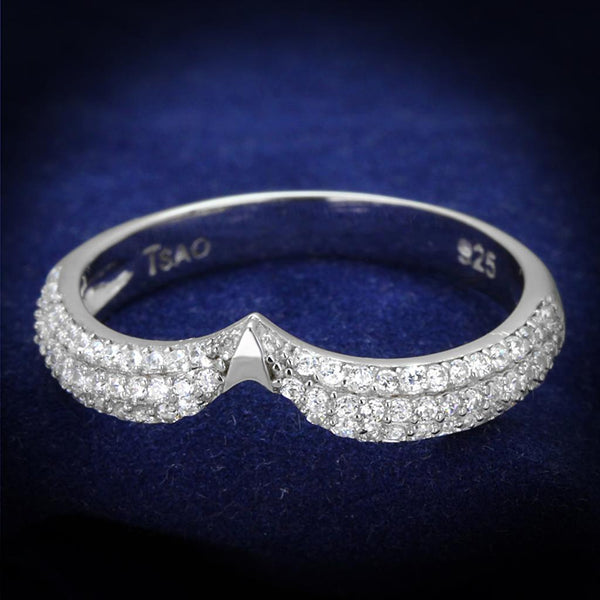 Silver Jewelry Rings Sterling Silver Rings For Women TS433 Rhodium 925 Sterling Silver Ring Alamode Fashion Jewelry Outlet