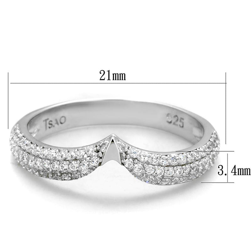 Sterling Silver Rings For Women TS433 Rhodium 925 Sterling Silver Ring