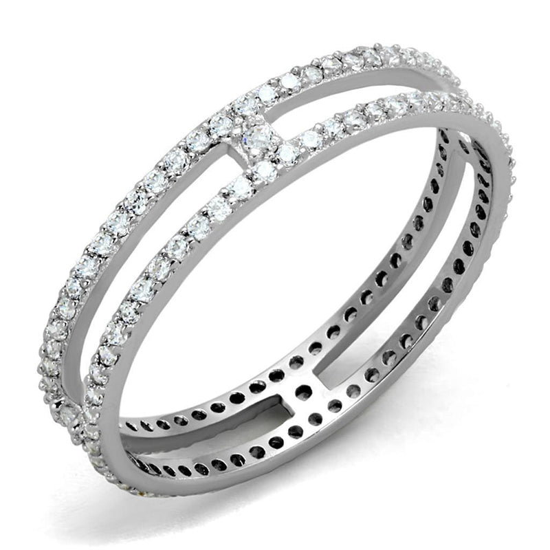 Sterling Silver Rings For Women TS434 Rhodium 925 Sterling Silver Ring