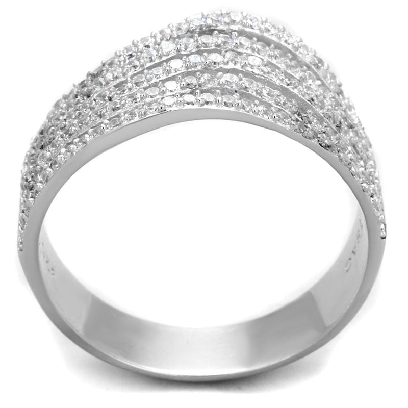 Sterling Silver Rings TS364 Rhodium 925 Sterling Silver Ring with CZ
