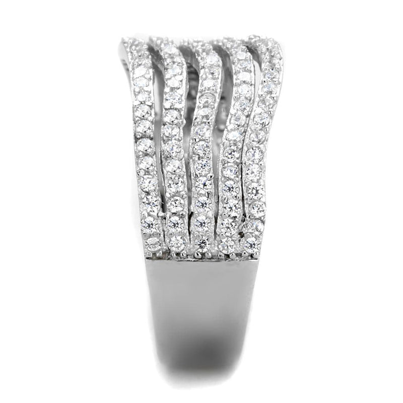 Sterling Silver Rings TS364 Rhodium 925 Sterling Silver Ring with CZ