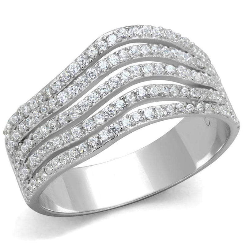 Sterling Silver Rings TS364 Rhodium 925 Sterling Silver Ring with CZ