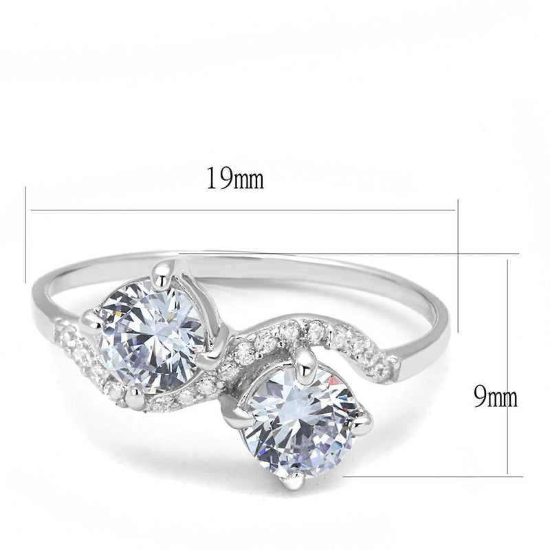 Sterling Silver Rings TS577 Rhodium 925 Sterling Silver Ring with CZ