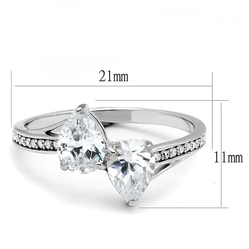 Sterling Silver Rings TS578 Rhodium 925 Sterling Silver Ring with CZ