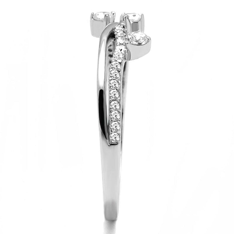 Sterling Silver Rings TS581 Rhodium 925 Sterling Silver Ring with CZ
