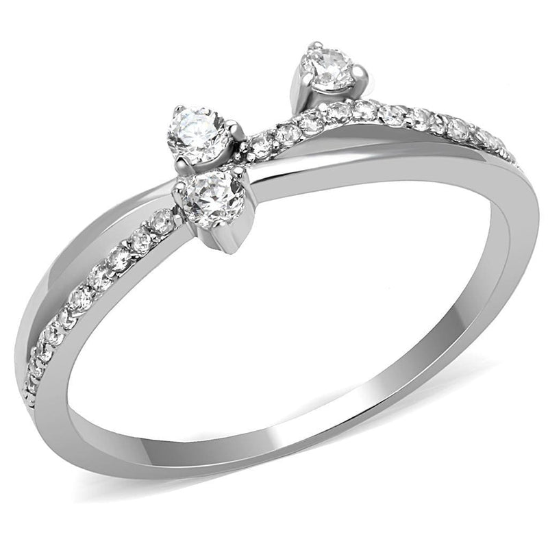 Sterling Silver Rings TS581 Rhodium 925 Sterling Silver Ring with CZ