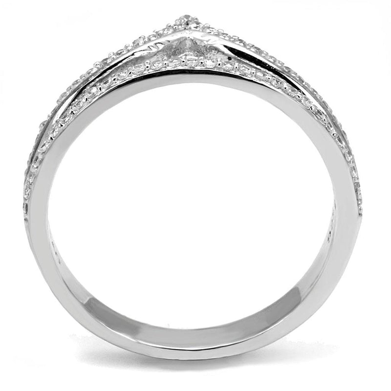 Sterling Silver Rings TS582 Rhodium 925 Sterling Silver Ring with CZ