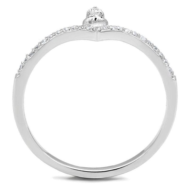 Sterling Silver Rings TS583 Rhodium 925 Sterling Silver Ring with CZ