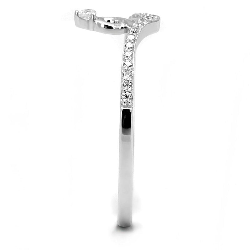 Sterling Silver Rings TS583 Rhodium 925 Sterling Silver Ring with CZ