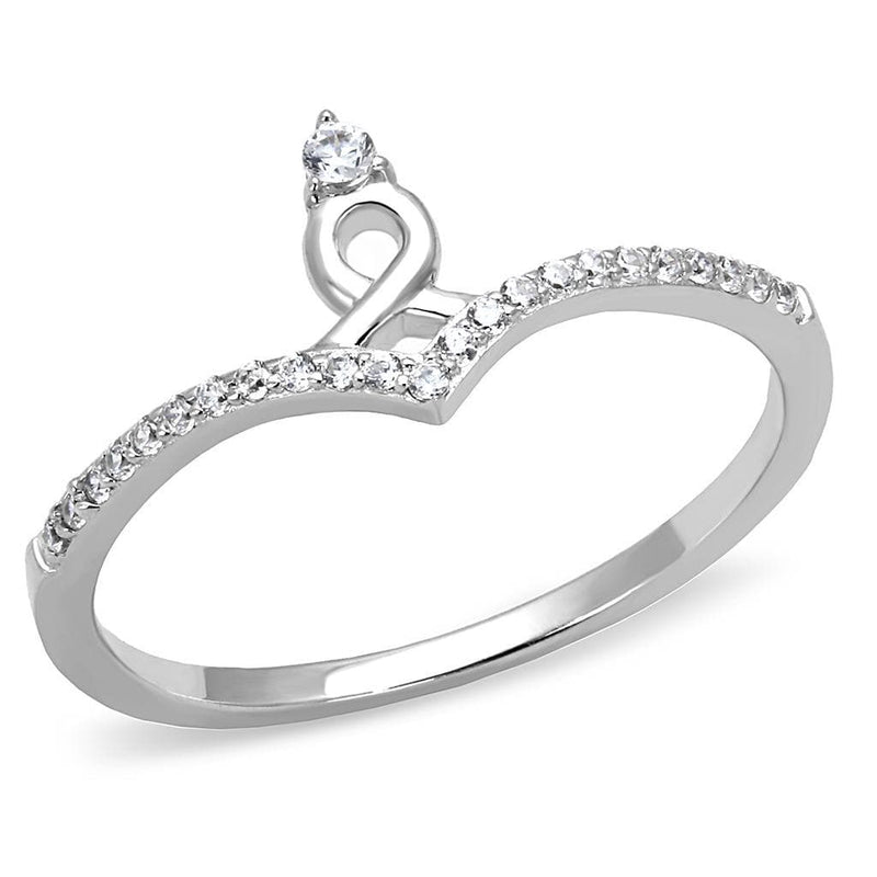 Sterling Silver Rings TS583 Rhodium 925 Sterling Silver Ring with CZ