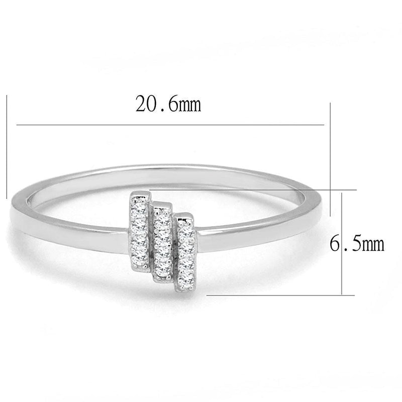 Sterling Silver Rings TS584 Rhodium 925 Sterling Silver Ring with CZ