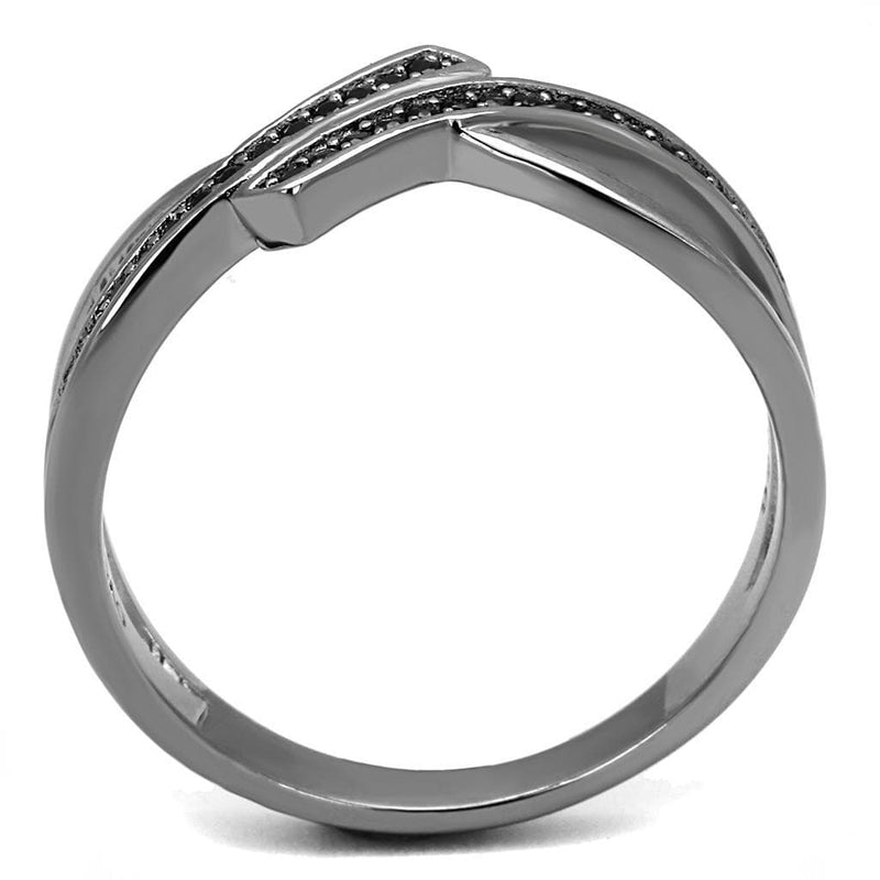 Sterling Silver Rings TS599 Ruthenium 925 Sterling Silver Ring with Synthetic