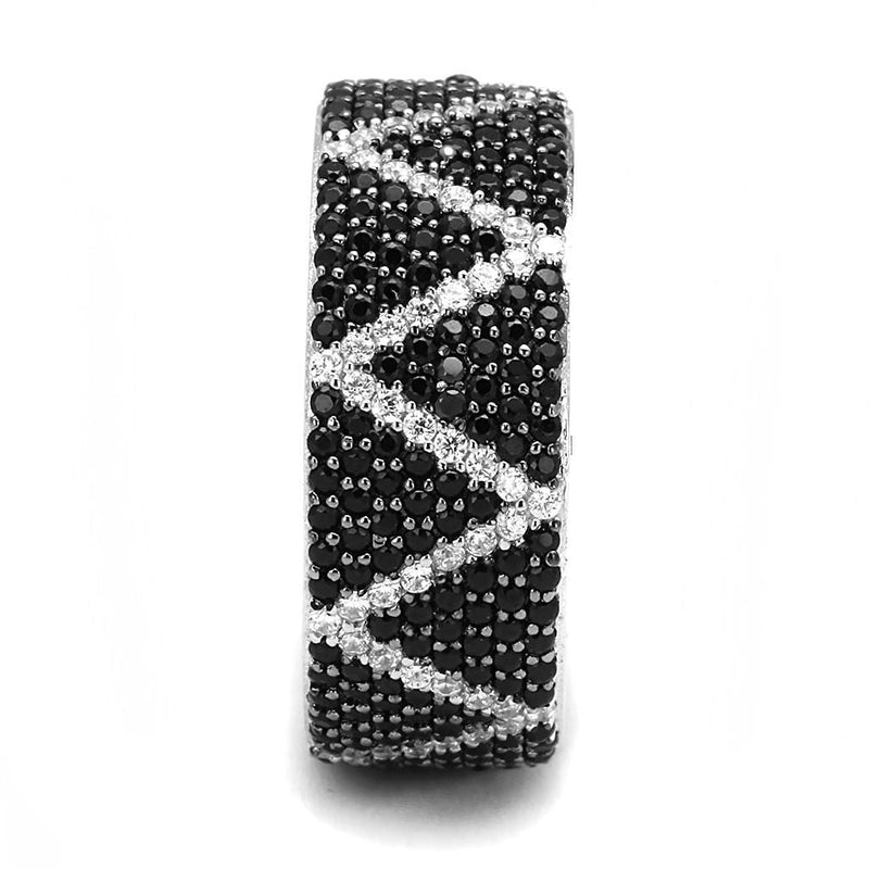 Sterling Silver Rings TS600 Rhodium + Ruthenium 925 Sterling Silver Ring