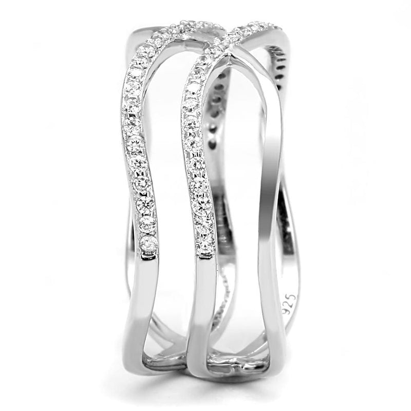 Sterling Silver Rings TS602 Rhodium 925 Sterling Silver Ring with CZ