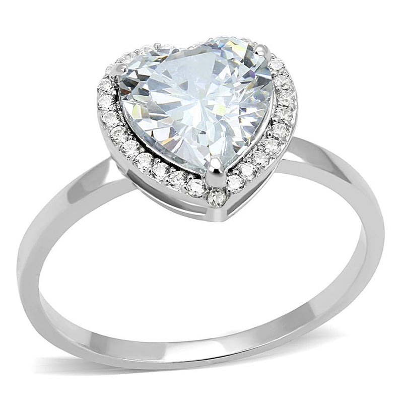 Sterling Silver Rings TS603 Rhodium 925 Sterling Silver Ring with CZ