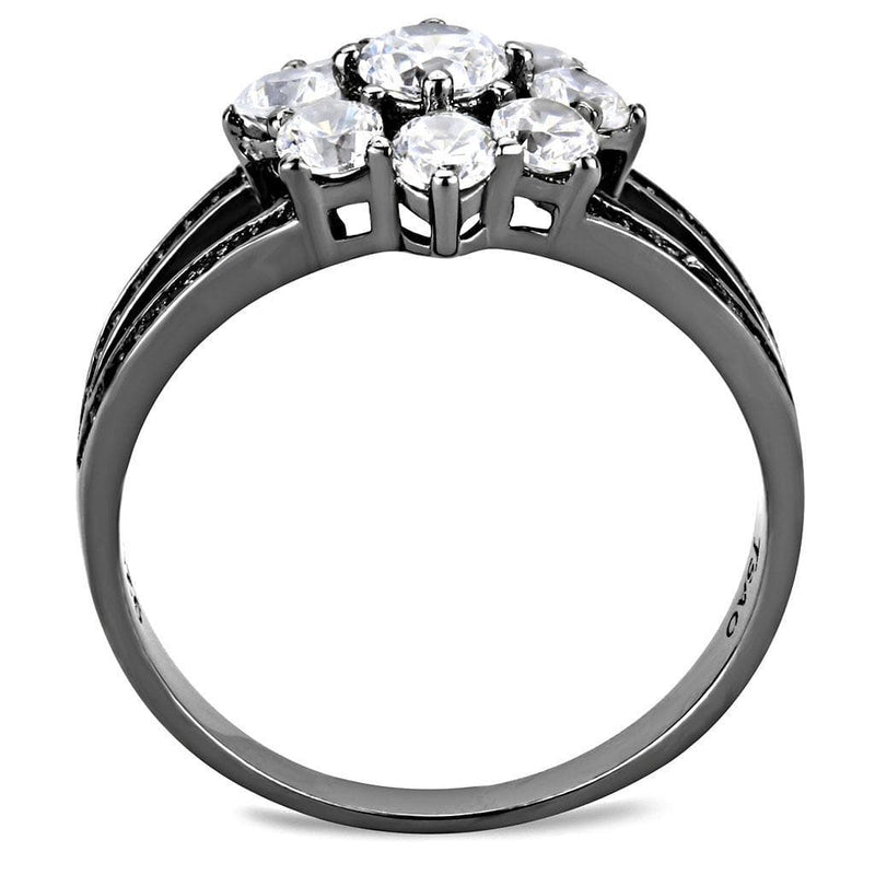 Silver Jewelry Rings Sterling Silver Rings TS611 Ruthenium 925 Sterling Silver Ring with CZ Alamode Fashion Jewelry Outlet