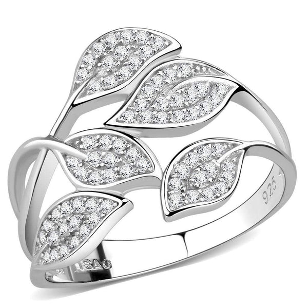 Silver Jewelry Rings Sterling Silver Rings TS618 Rhodium 925 Sterling Silver Ring with CZ Alamode Fashion Jewelry Outlet