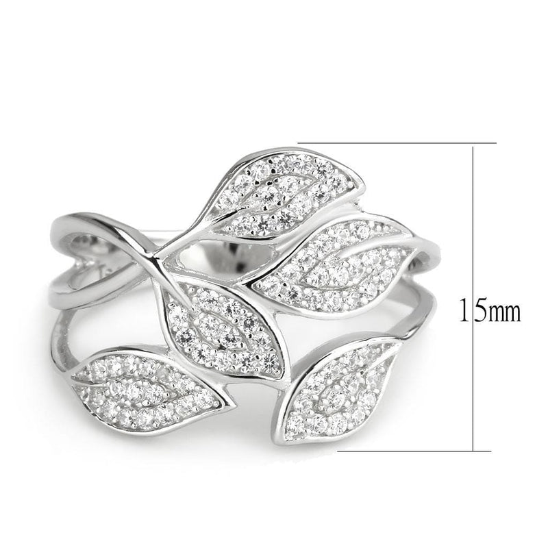 Silver Jewelry Rings Sterling Silver Rings TS618 Rhodium 925 Sterling Silver Ring with CZ Alamode Fashion Jewelry Outlet