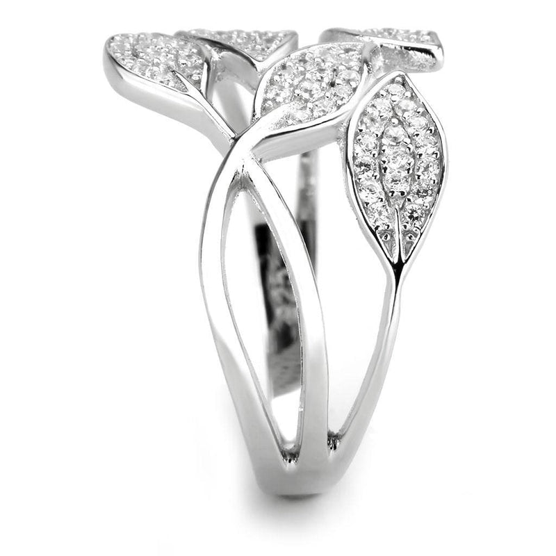 Sterling Silver Rings TS618 Rhodium 925 Sterling Silver Ring with CZ