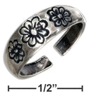 Silver Jewelry Rings STERLING SILVER TRIPLE FLOWERS TOE RING JadeMoghul