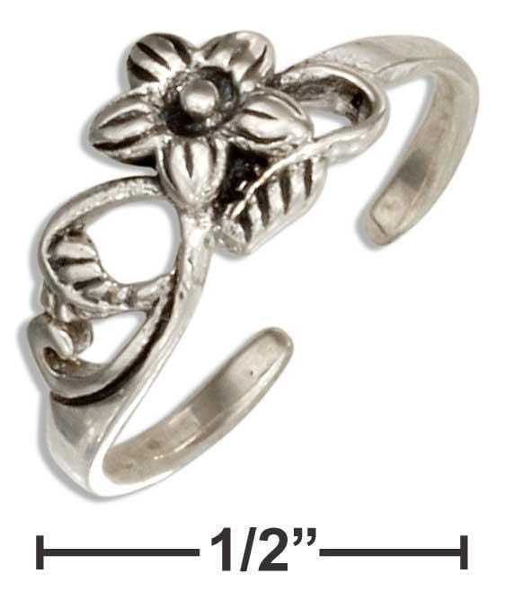Silver Jewelry Rings Sterling Silver Vine And Flower Toe Ring JadeMoghul
