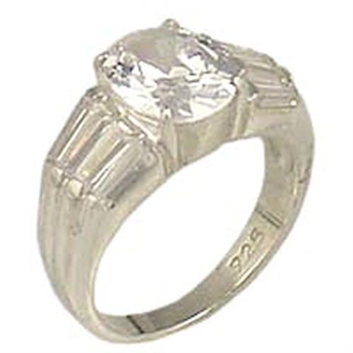 Silver Jewelry Rings Sterling Silver Wedding Rings 9B035 - 925 Sterling Silver Ring with CZ Alamode Fashion Jewelry Outlet