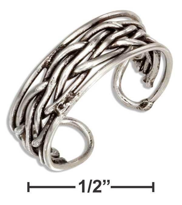 Silver Jewelry Rings Sterling Silver Woven Toe Ring JadeMoghul