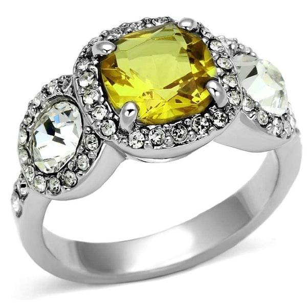 Tiffany Rings LO2517 Rhodium Brass Ring with Synthetic in Topaz