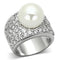 Tiffany Rings LO2951 Rhodium Brass Ring with Synthetic in White