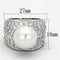 Tiffany Rings LO2951 Rhodium Brass Ring with Synthetic in White