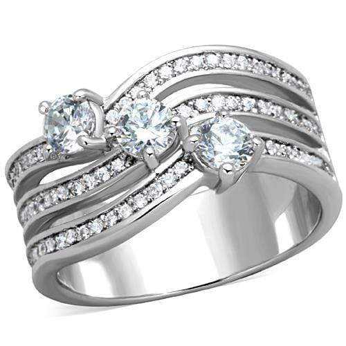 Unique Engagement Rings TK1683 Stainless Steel Ring with AAA Grade CZ