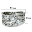 Unique Engagement Rings TK1683 Stainless Steel Ring with AAA Grade CZ