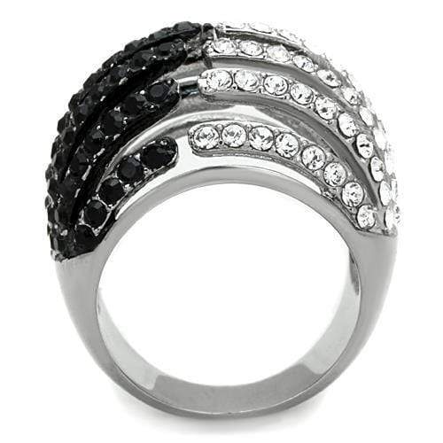 Unique Engagement Rings TK1686 Two-Tone Stainless Steel Ring with Crystal