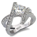 Unique Engagement Rings TK169 Stainless Steel Ring with AAA Grade CZ