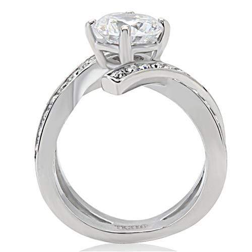 Unique Engagement Rings TK169 Stainless Steel Ring with AAA Grade CZ