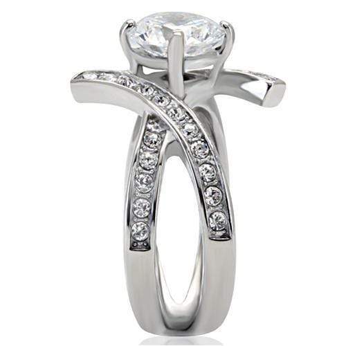 Unique Engagement Rings TK169 Stainless Steel Ring with AAA Grade CZ